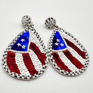 American Beaded Earrings Celebrate 4th of July with Patriotic Beaded Earrings